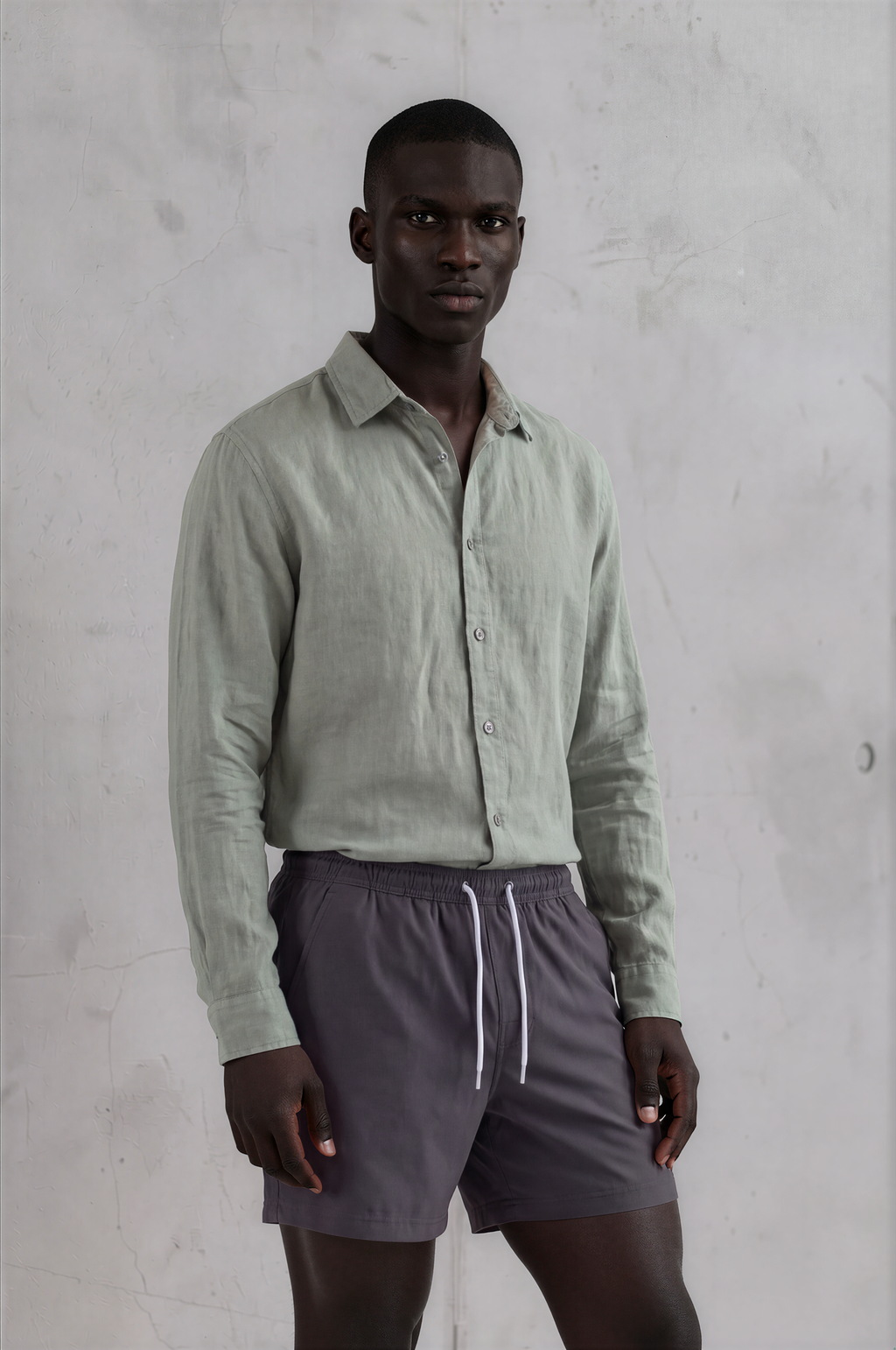 LINEN shirt unissex GREEN