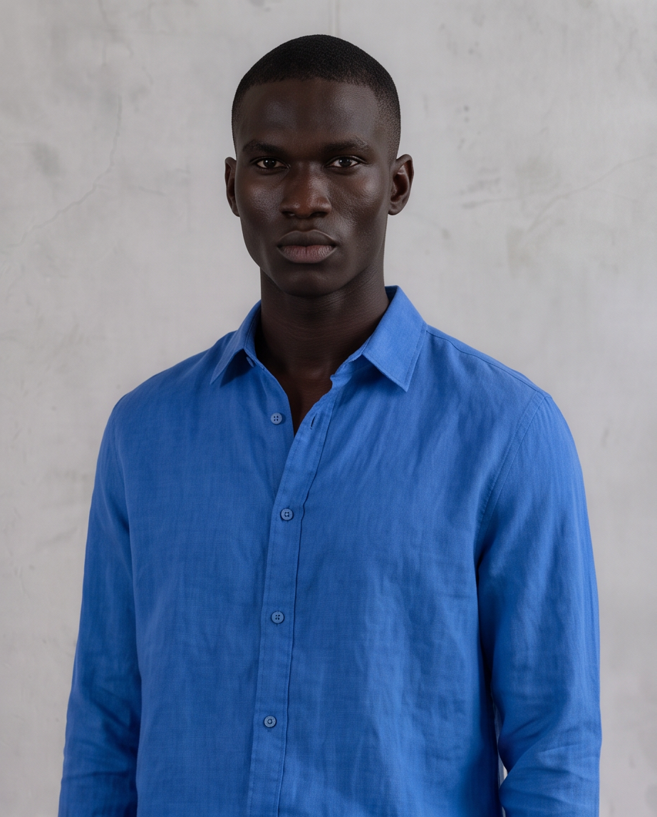 LINEN shirt unissex BLUE