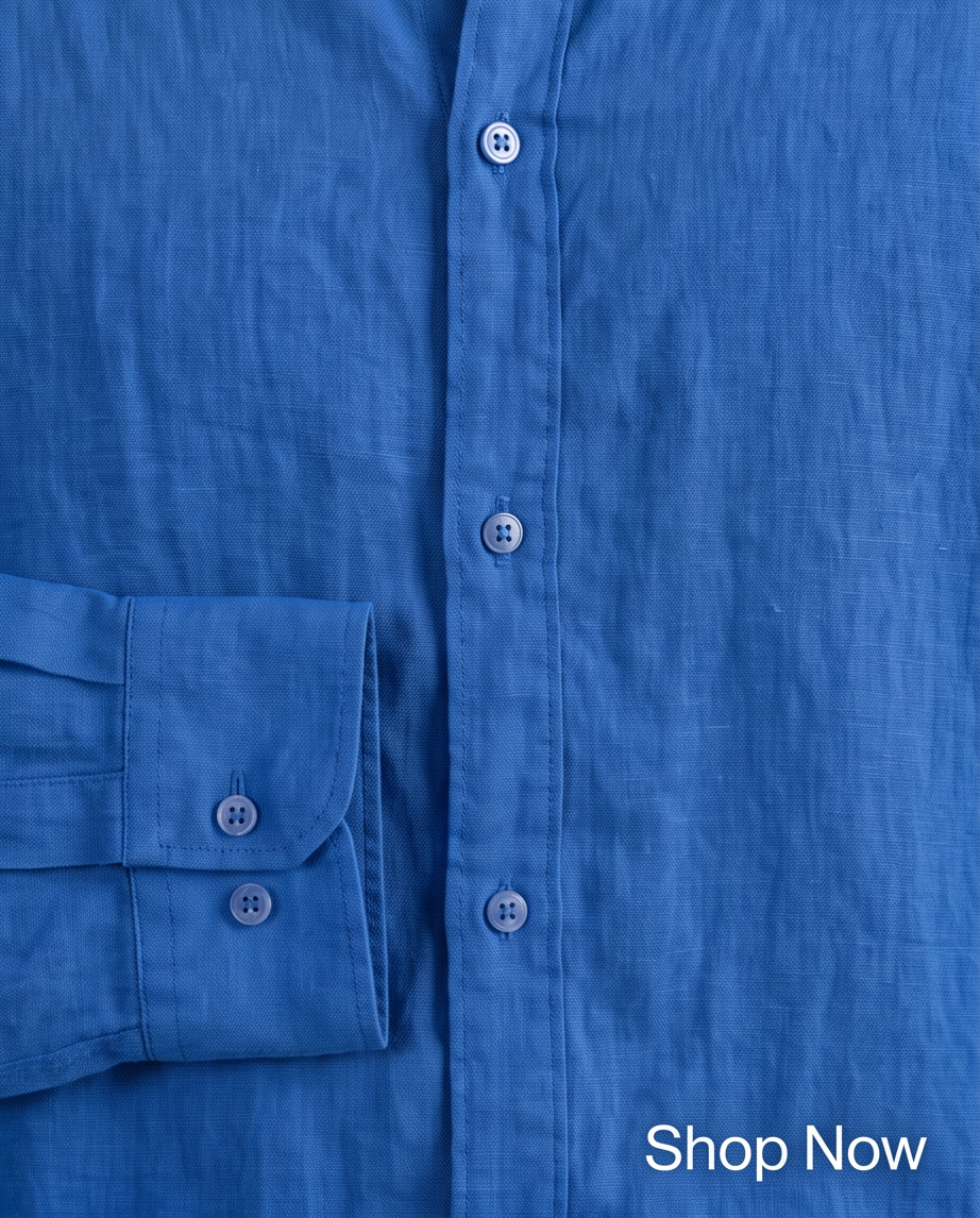 LINEN shirt unissex BLUE