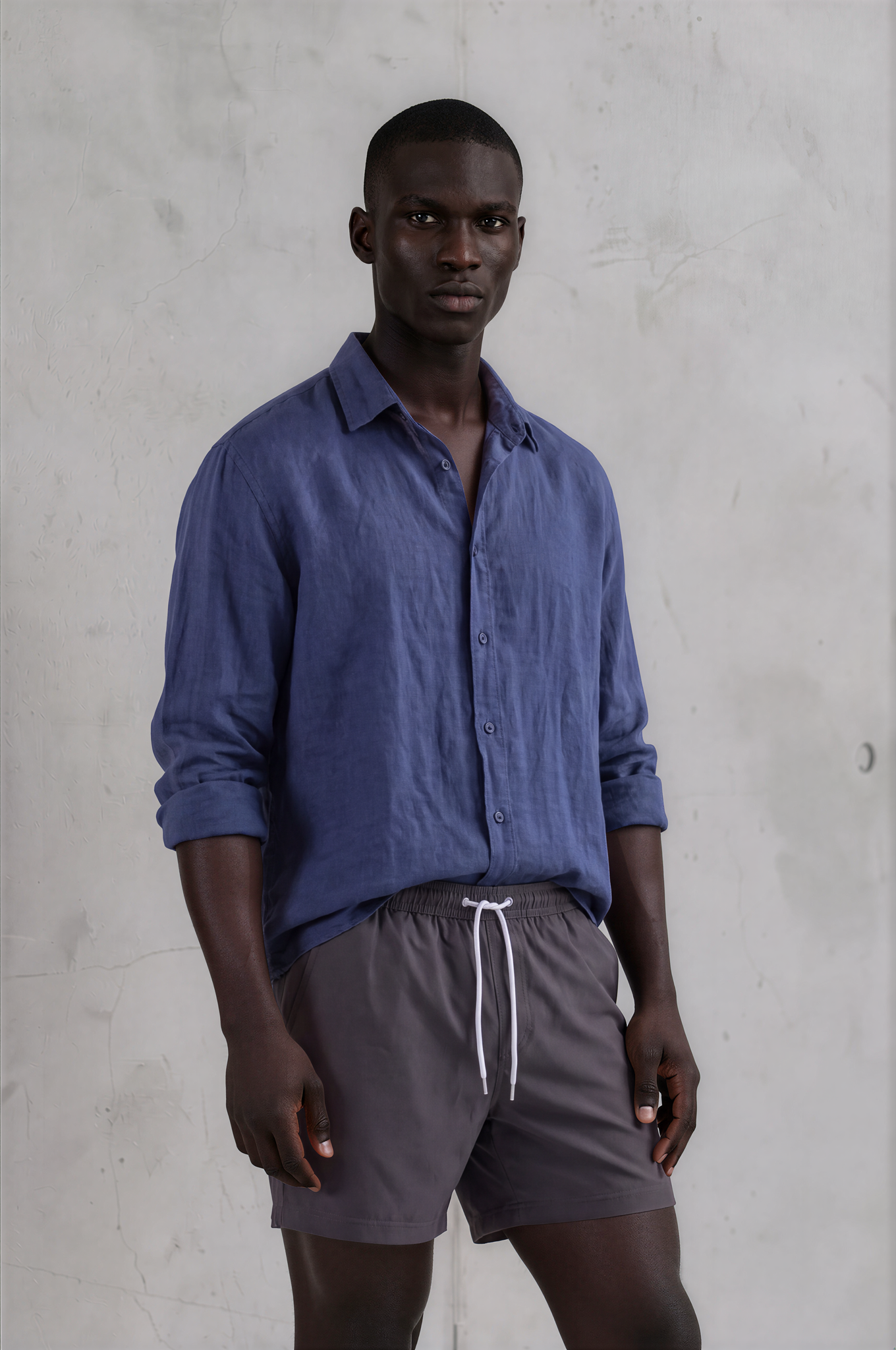 LINEN shirt unissex NAVY BLUE