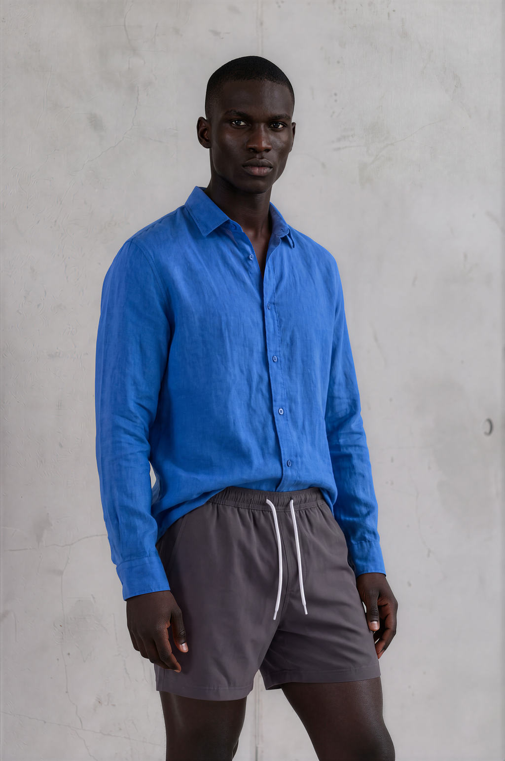 LINEN shirt unissex BLUE